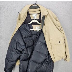L.L. Bean Men's Black Down Zip liner Only  M/Tall fits barn chore coat AM72